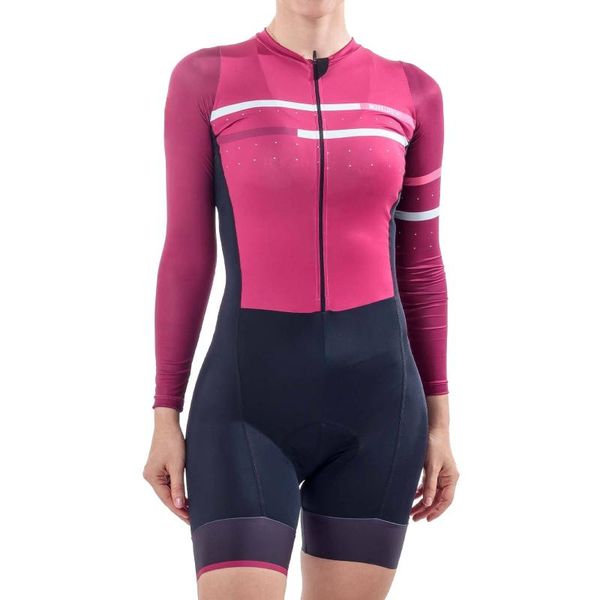 

racing sets women's cycling jumpsuit breathable long sleeve bicycle jersey mountain bike suit outfit skinsuit anti-uv, Black;blue