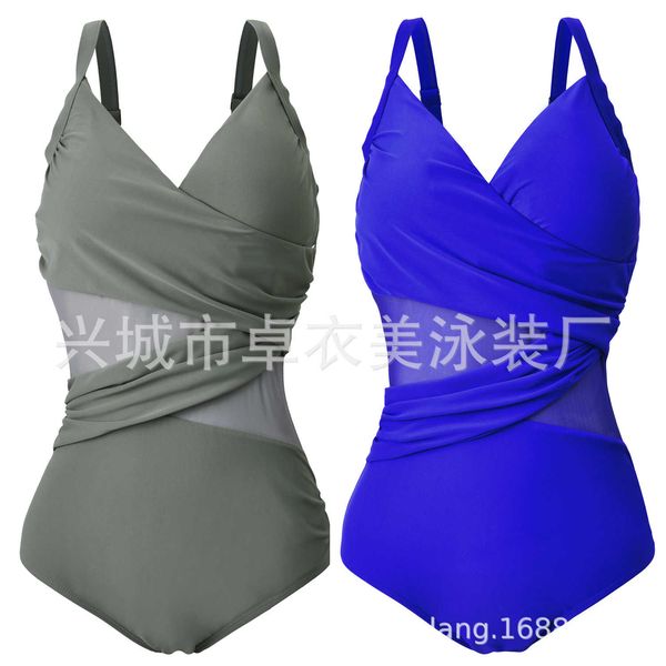 

with 2020 swimsuit new mesh in one piece, White;black