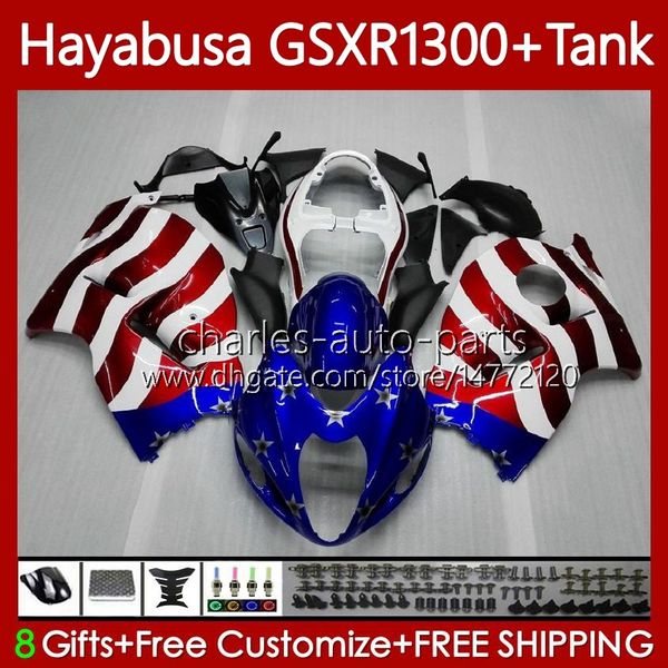 Corpo + serbatoio OEM per SUZUKI Hayabusa GSXR 1300CC GSXR-1300 1300 CC 1996 2007 74No.4 GSX-R1300 GSXR1300 96 97 98 99 00 01 GSX R1300 02 03 04 05 06 07 Kit carenatura BANDIERA USA