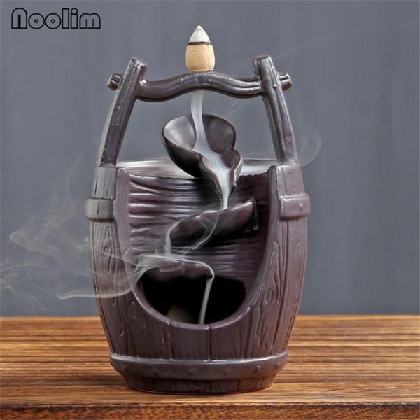 

fragrance lamps zen buddhist ceramic backflow incense burner smoke waterfall holder teahouse home decor household censer