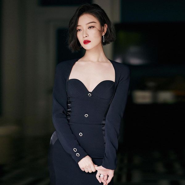 

women winter dress women 2021 new arrivals long sleeve v neck split black solid night club party dresses vestidos, Black;gray