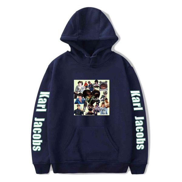 

men's hoodies & sweatshirts classic karl jacobs impression autumn winter holidays man/woman in sweet hoodie streetwear casual style hoo, Black