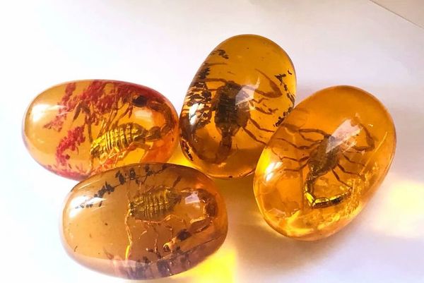 

4 pcs fashion real scorpion flower punk jewelry ellipsoid style ball, Black