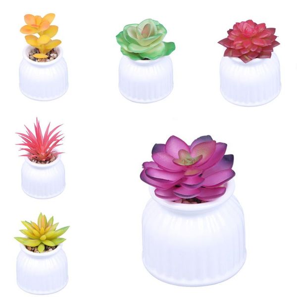 

decorative flowers & wreaths artificial small potted wholesale simulation succulents fake plant ceramic bonsai flower for decoration shop ho