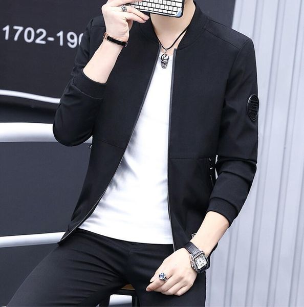 

ng 2021 new spring autumn casual solid fashion slim men bomber jacket male baseball men's windbreaker coat men's h8n2, Tan;black