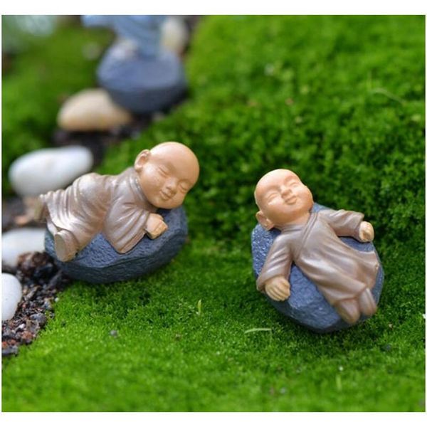 

kung fu cartoon monk figurines fairy garden miniatures ornaments terrarium decoration moss micro landscape r jllemd ladyshome