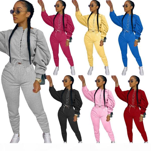 

fashion designer women two piece set 2020 new solid color suture long sleeve t shirt pencli pants outfits fall winter ladies casual clothing, Tan;black