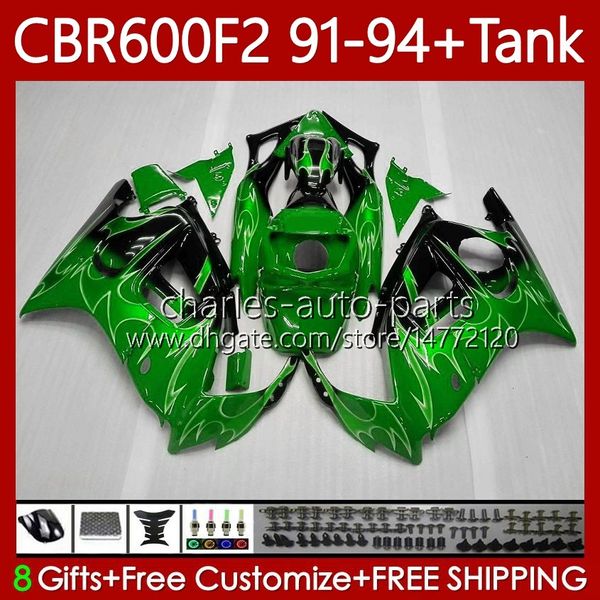 Corpo para Honda CBR-600 CBR 600 CBR600 F2 FS CC Chamas Green 600F2 91 92 93 94 63No.270 600FS CBR600F2 600cc 1991-1994 Bodywork CBR600FS 1991 1992 1994 Fairings OEM