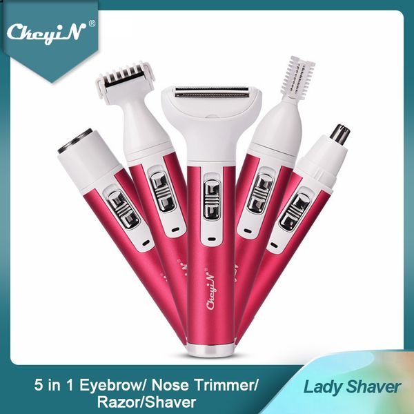 

5 in 1 women shaver painless hair removal epilator shaving machine face beard eyebrow nose trimmer body bikini electric razor 45
