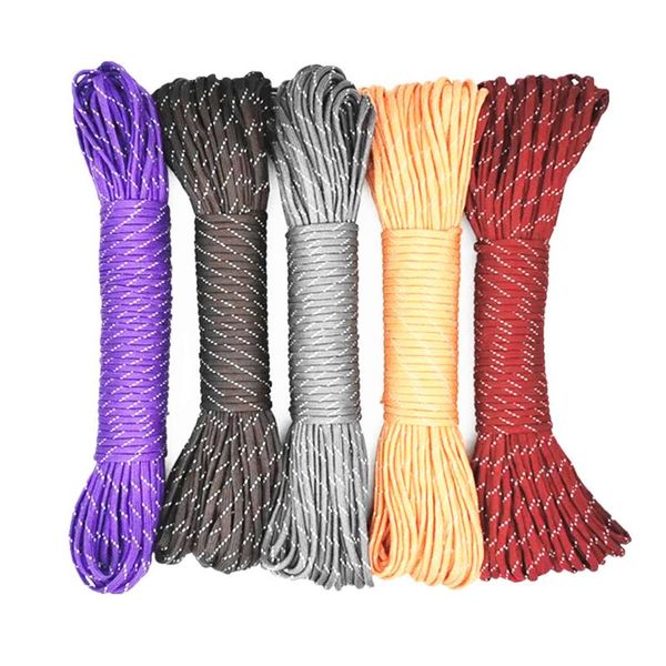 

outdoor gadgets reflective paracord 4mm 7 strand core camping rope parachute cord lanyard tent multifunction corda