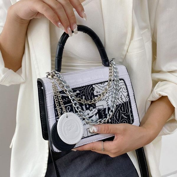 

evening bags luxury handle tote women stone grain leather small handbag girl brand design graffiti shoulder crossbody female1