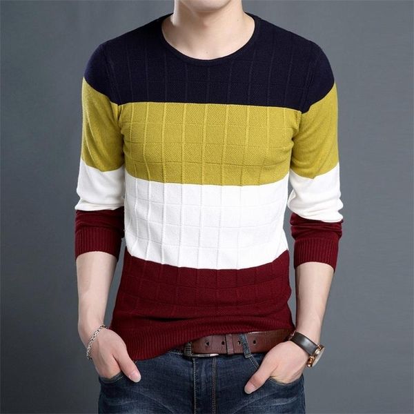 

men's sweaters men o korean jumper fashion brand neck pullover knitted striped sweater autum slim fit casual clothes, White;black