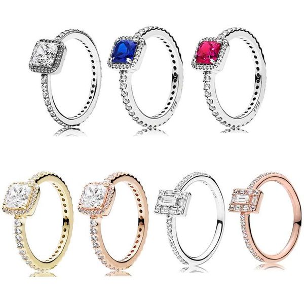 

cluster rings 925 sterling silver ring rose golden shine timeless elegance luminous with crystal for women gift jewelry, Golden;silver
