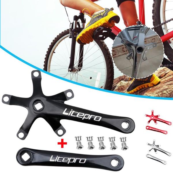 

bike heels & chainwheels 1pair bicycle crank arms 170 mm 130 bcd aluminum alloy anti-corrosion folding with 5 bolts chainring