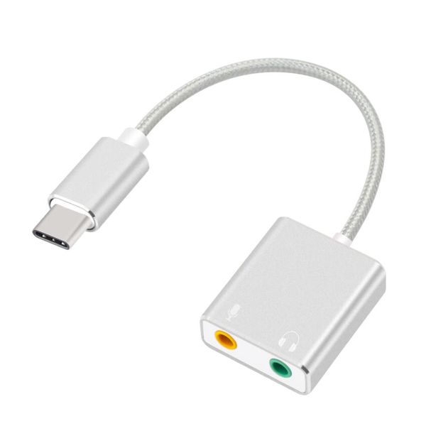 USB TYPE-C Externer Stereo-Sound-Audiokarten-Adapter 7.1-Kanal für Windows XP 7 8 10 Android Linux Mac Plug and Play