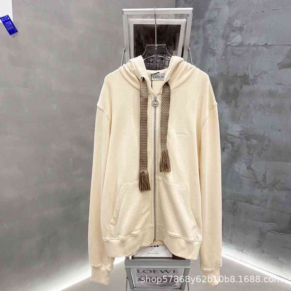 

brand hoodie chaopai 21 early autumn new letter printed jacket same love flocking loose zipper men's and women's sweater, Black