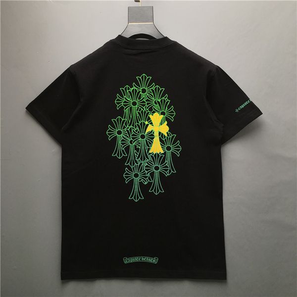 

2021 summer fashion brand new net red ins super fire letter cross printed lovers t-shirt men's and women's sho, White;black