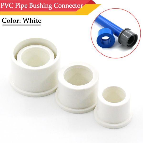 

watering equipments 2~10pcs white pvc pipe reducing connectors 20 25 32 40 50 63mm water supply tube joints fillings bushing connector