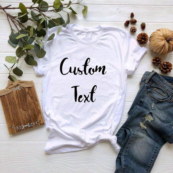 

women's t-shirt custom shirts text tshirt tee women t shirt cotton, White