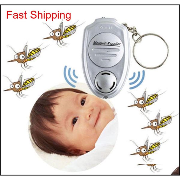 

mini electronic ultrasonic mosquito pest repeller keychain flashlights mini key clip button ultrasonic electronic jllrzn dh_garden, Silver