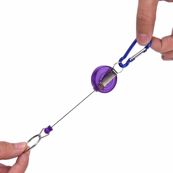 

1pc new mulitifunction multicolor convenient badge spreader climbing carabiner recoil retractable reel strap belt clip k jllusl