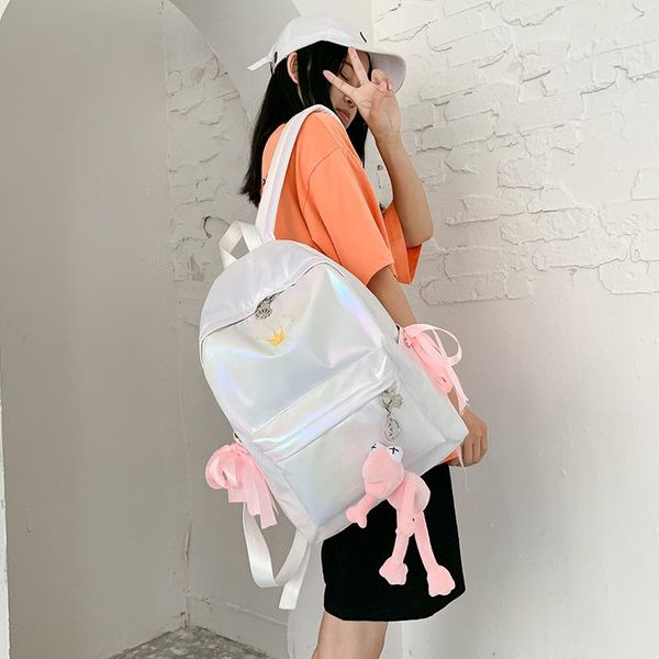 

backpack school bag 2021 laser large capacity female small fresh sweet cute junior high student