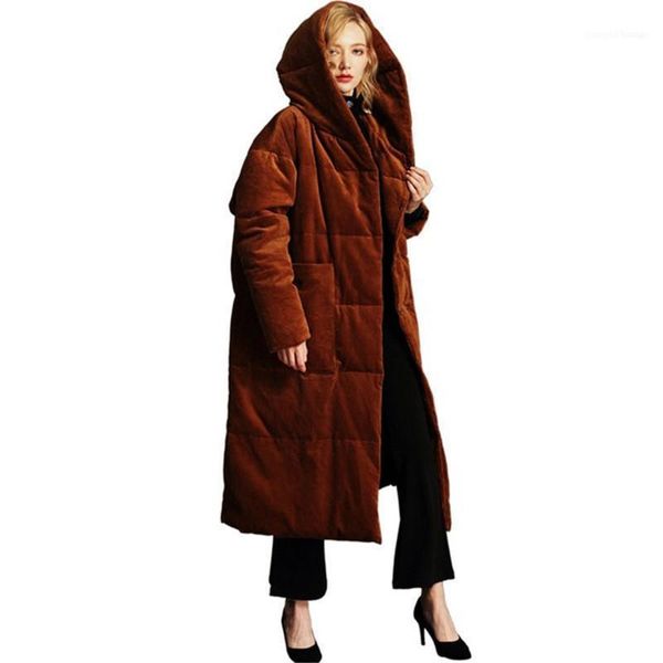 

women's down & parkas plus size xs-5xl corduroy thick jacket 2021 winter women oversize and coat big puffer w591, Black