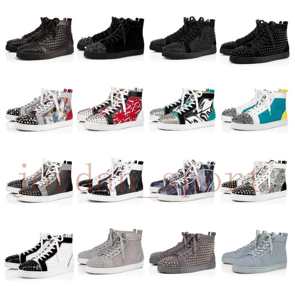

luxury fashion brand red bottoms casual spike shoes women mens designer trainers studded leather loafers ace rivet boots black white platfor