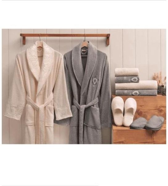 

towel Ã¶zdilek family bathrobe set, 100 cotton, english style, very soft, towel, gray-cream