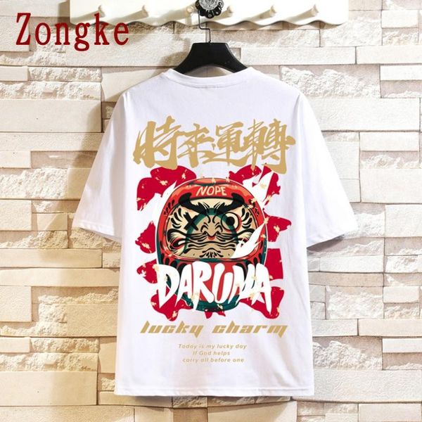 

men's t-shirts zongke 2021 print short sleeve t shirt men tshirt male summer cotton t-shirt casual fashion m-5xl funny clothing, White;black