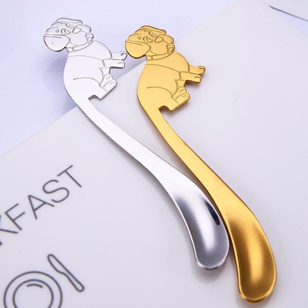 

spoons dog tail tea coffee spoon milk dessert stirring stainless steel ice cream soup feeding creative design mug
