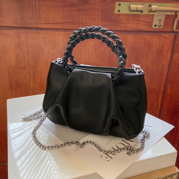 

evening bags pu leather women designer handbag for ladies solid color luxury design shoulder casual tote and purses