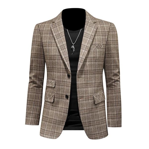 

men's suits & blazers 2021 style premium color scheme for men slim fit business plaid blazers/male fashion leisure suit coat jackets s-, White;black