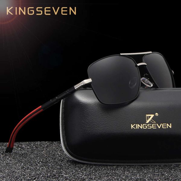 

kingseven brand designer men's aluminum magnesium sun glasses polarized mirror lens male eyewear sunglasses for men gafas, White;black