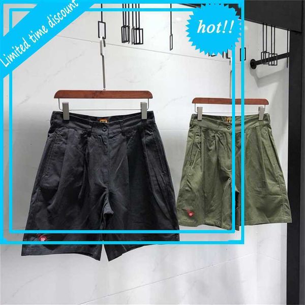 

embroidery cargo shorts for men board clothing casual man pants hip hop running summer streetwear, Black