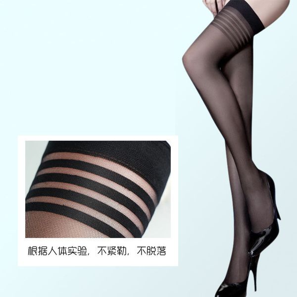 

socks hosiery fun striped nightlife long tube thread women's fun stockings ultra thin socks, Black;white