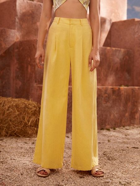 

100% cotton fold pleated pants u4d8#, Black;white