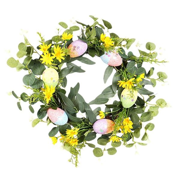 

easter wreath artificial eucalyptus eggs wreath for front door wall window wedding party farmhouse garden home decor
