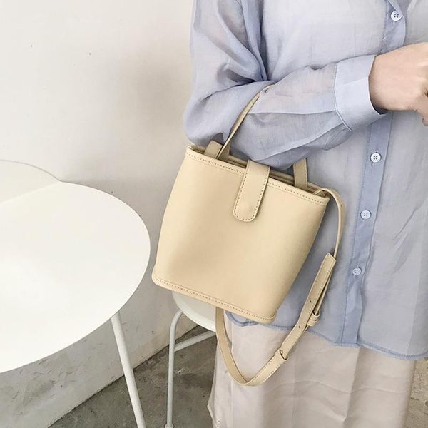 

evening bags ranhuang 2021 women simple shoulder small handbags leather bucket korean style girls messenger a1405