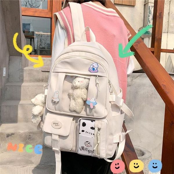 

school bags cute women large capacity backpack waterproof nylon female schoolbag college lady lapbackpacks kawaii girl travel book