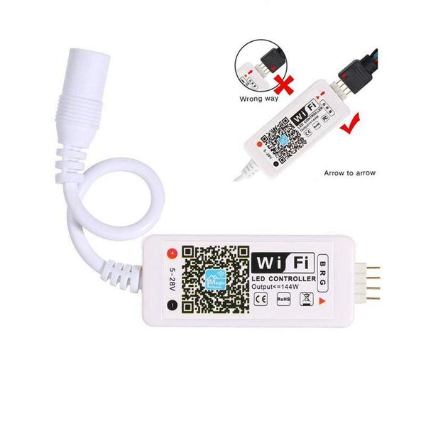 

led wifi remote controller works with alexa/google home voice control for /3528 rgb led strip lights change/dimmer/timer/sou