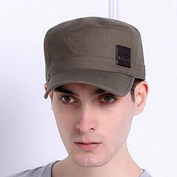 

2021 new novo tamanho flat do exrcito chapu sol da marinha masculino e feminino carimbo de couro algodo militar bon 56-62cm p3jw, Blue;gray