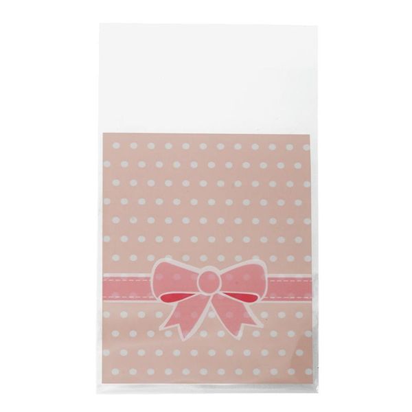 

gift wrap 50 pcs dot plastic adhesive bag for candies cookies wedding party pink