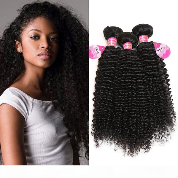 

8a brazilian kinky curly virgin hair 3 bundles indian malaysian peruvian mongolian curly weave human hair extensions, Black