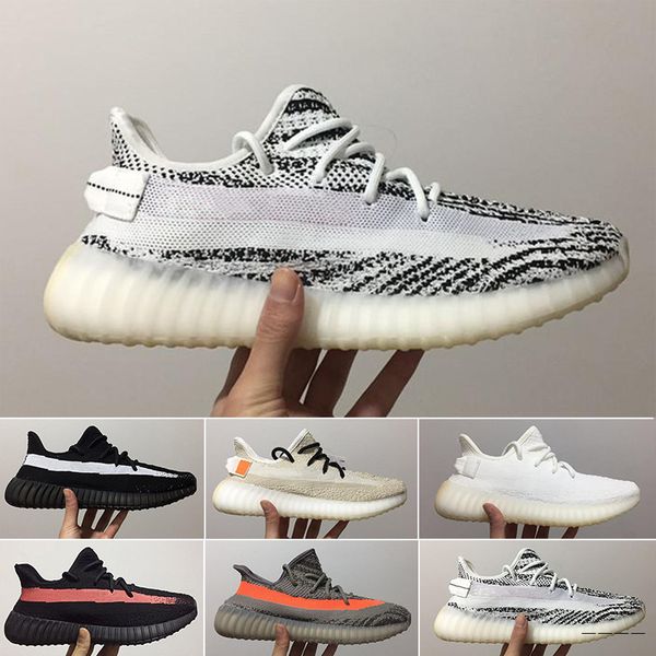 

sesame running shoes 2019 mens womens kanye west static cream white bred blue tint butter designer shoes krtt, White;red