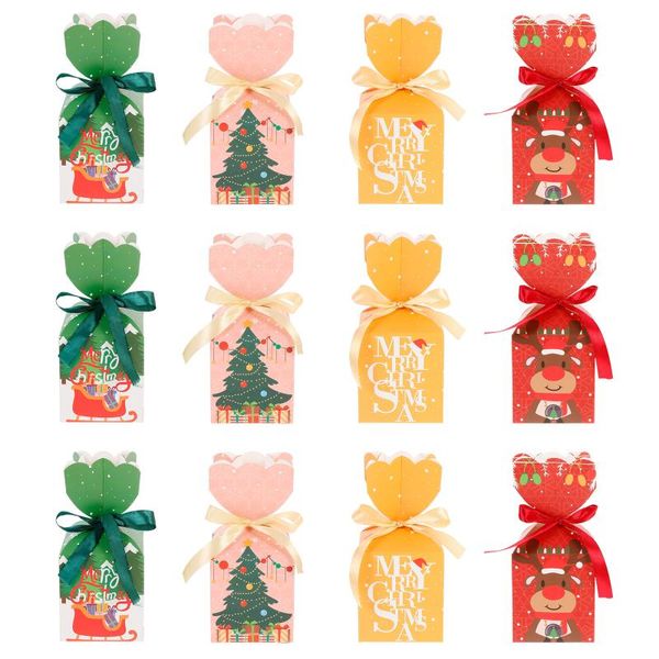 

gift wrap 12pcs christmas candy boxes xmas apples containers cartoon box