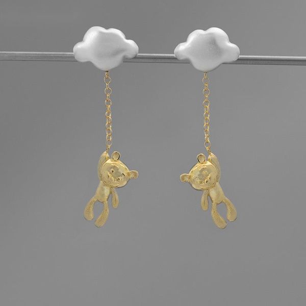 

dangle & chandelier 925 sterling silver fashion cute cloud bear drop earrings for women jewelry