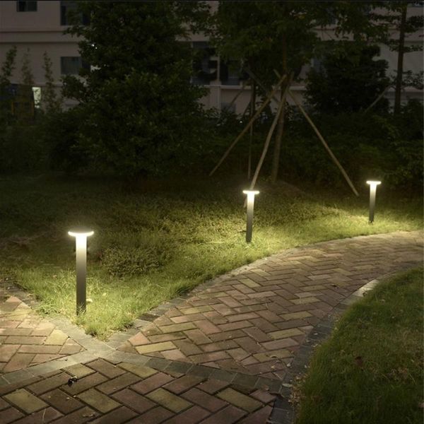

1pcs 12w waterproof led landscape lawn lamp 40/60cm aluminum stand pole column light outdoor villa park bollards wall lamps