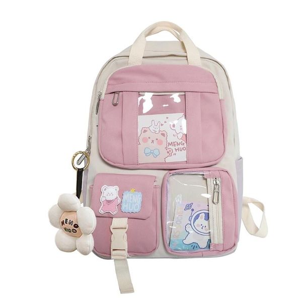 

school bags cute women large capacity backpack nylon schoolbag patchwork daypacks