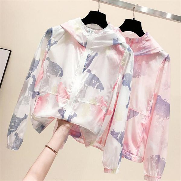 

jackets for women with a zipper long sleeve light overcoat 2021women hood hoodies camouflage summer thin coat 5i8g, Black;brown